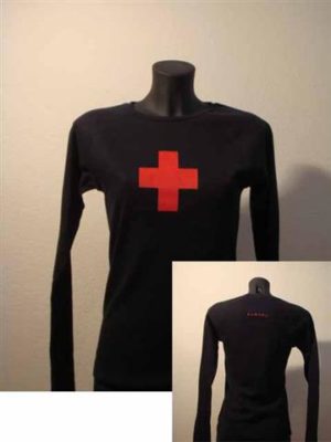 Girly Red Cross LS Black
